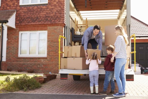 Unpacking service setting up items in a new home